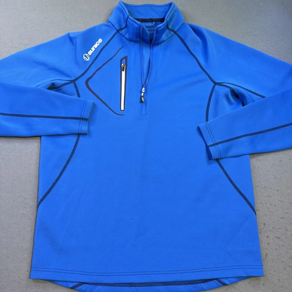 Sunice Windstopper Golf Pullover 1/4 Zip Men's MEDIUM  Athletic BLUE Jacket